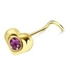 Silver Heart Curved Nose Stud NSKZ-1758
